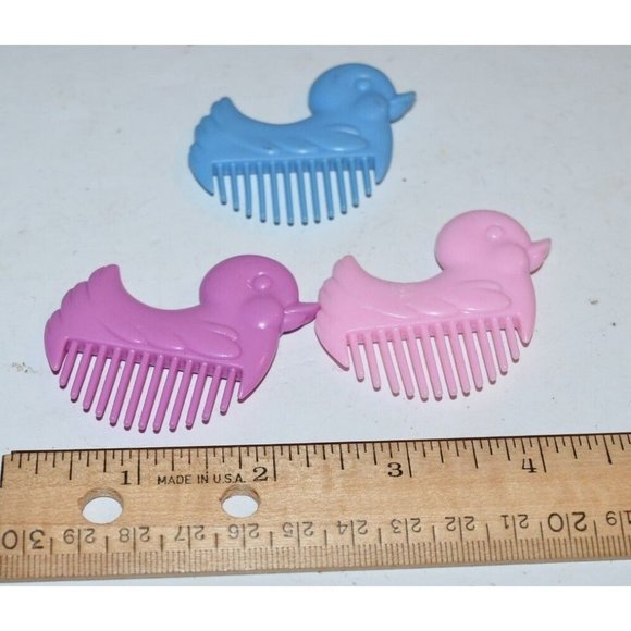 Vtg G1 My Little Pony Baby Duck Comb Lot Blue Pink dark pink 3 pc replacement - Picture 2 of 5
